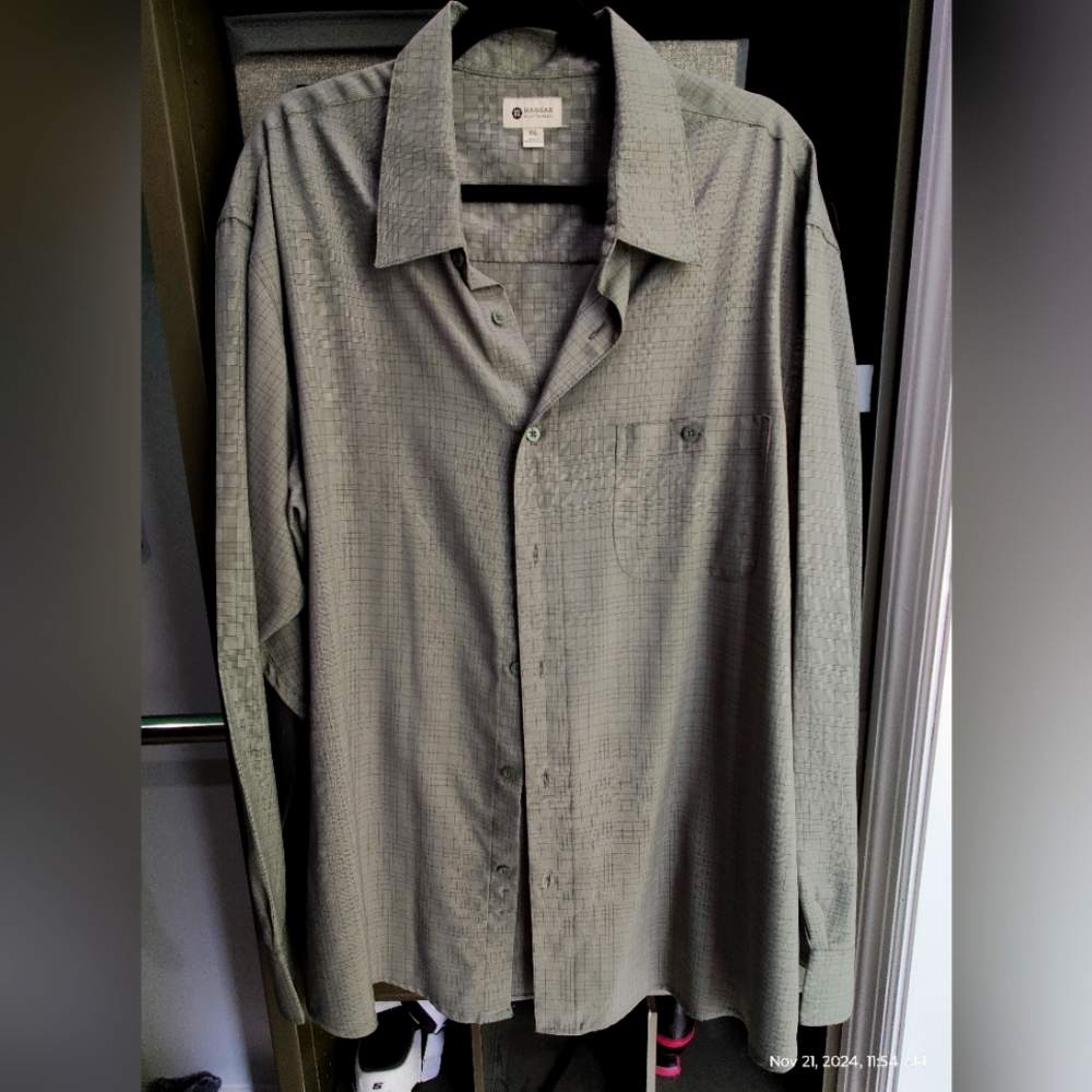 Haggar Mens Dress Shirt - Gray XXL